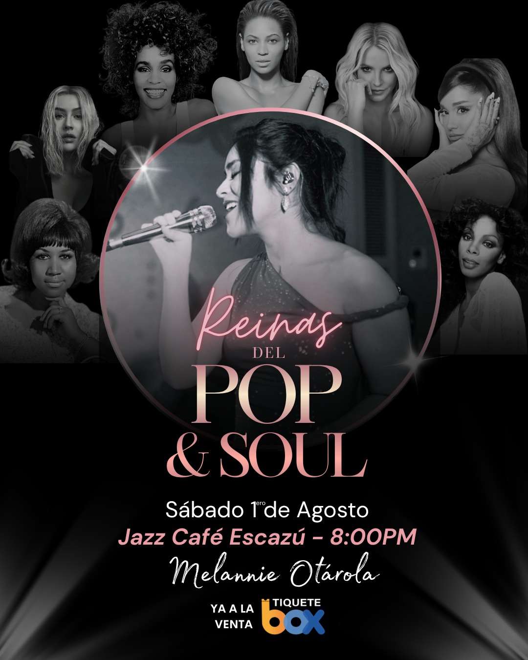 Afiche del show Reinas de pop y soul 