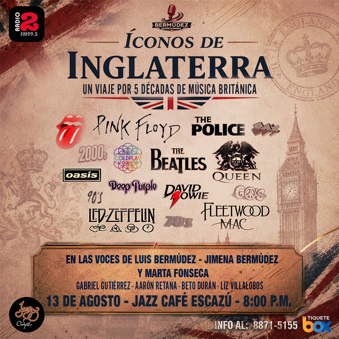 Afiche del show Iconos de Inglaterra / 13 de Agosto