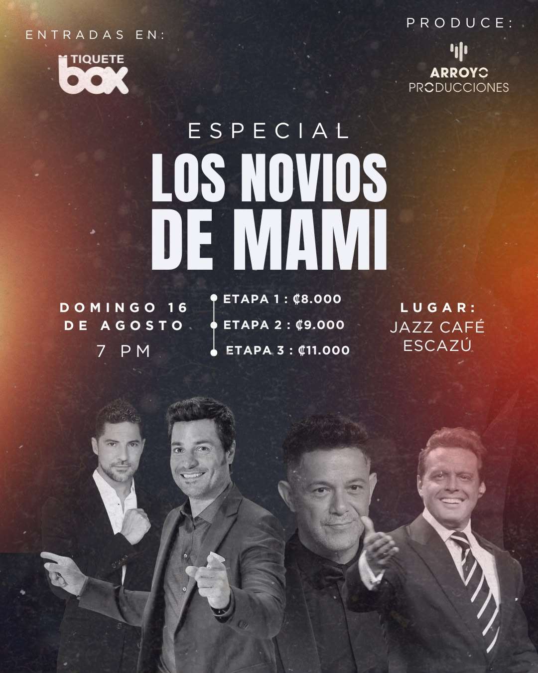 Afiche del show Concierto en vivo: Los Novios de Mami